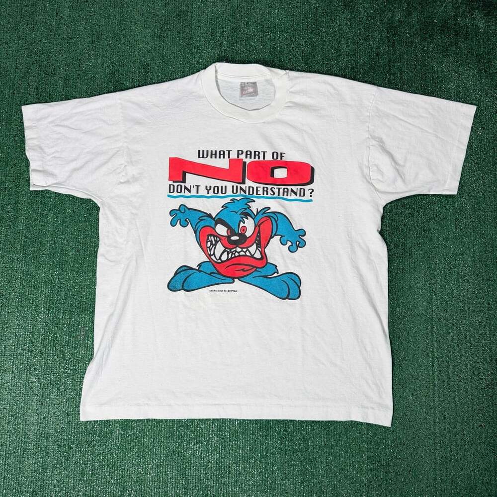 Vintage 1995 Looney Tunes Taz What Part Of No T Shirt Large